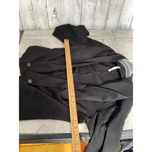 Love Republic Women's Solid Black Open Front Crop Blazer Size W19 L20 - Picture 4 of 5